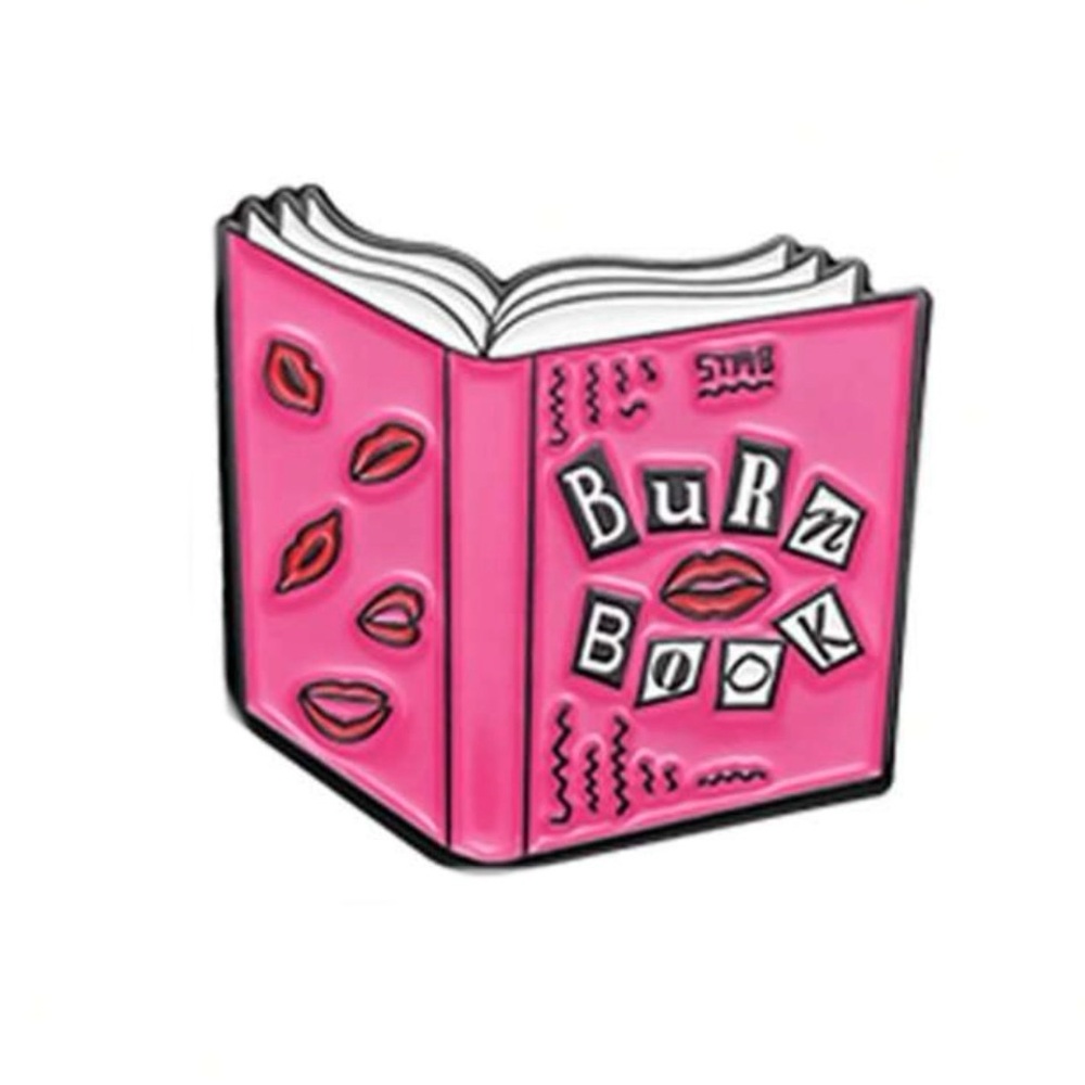 BURN BOOK Mean Girls Hot Pink Enamel Lapel Pin Brooch Flair So Fetch! NWT